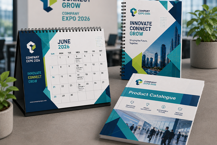 Corporate branding essentials featuring business cards, letterheads, folders and company profiles